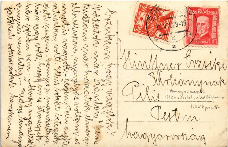 1929 Aranyosmarót, Zlaté Moravce; utca, autó / street, automobile. photo (EK) - Image 2