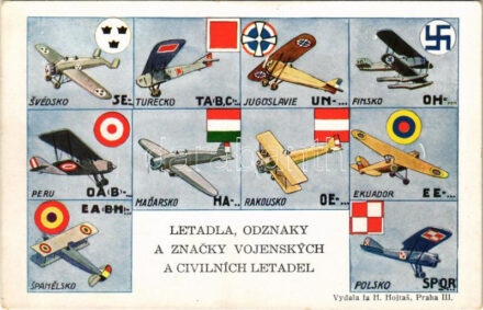 Letadla, Odznaky a Znacky Vojenskych a Civilních Letadel / Katonai és polgári repülőgépek felségjelvényei. Finnország 2020-ban lecserélte a horogkeresztes jelét / Badges of Military and Civil Aircrafts. Finland dropped the swastika