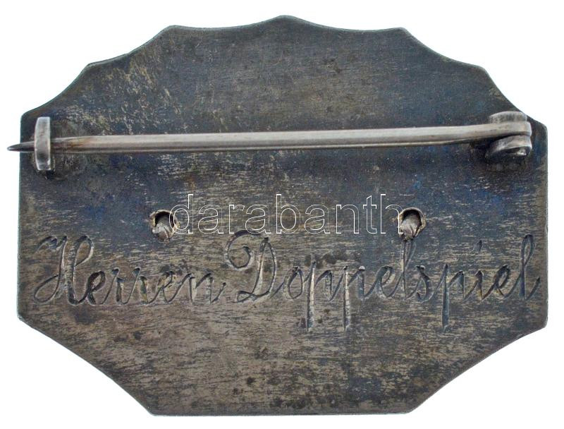 Németország/ Weimari Köztársaság / Reichenberg 1919. 'Nemzetközi Tenisztorna Reichenberg 1919 - 3. díj' zománcozott, jelzett Ag díjjelvény (10,68g/0.900/32x25mm) T:XF German Empire / Weimar Republic / Reichenberg 1919. 'International - Image 2