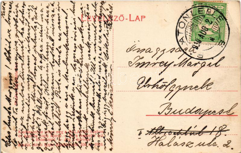 1910 Balatonszepezd, Szepezd; Balaton part, vízhordó ökörszekér. Mérei Ignác 656. 1909. (EK) - Image 2