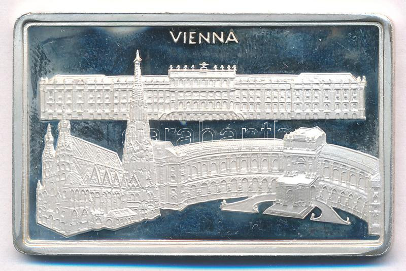 DN 'Bécs' jelzett Ag plakett tanúsítvánnyal (25g/0.925/50x32mm) T:PP fo.