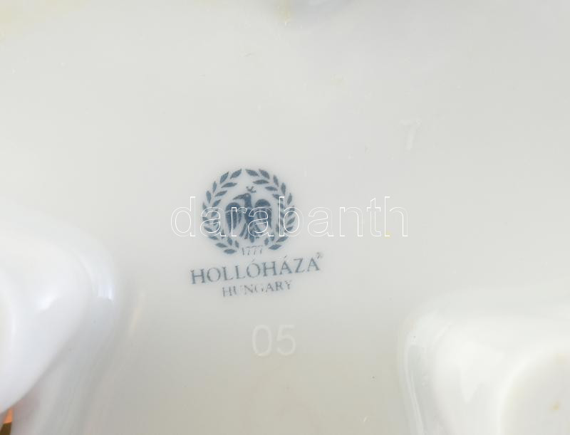 Hollóházi Viktüria mintás lábas váza. Kézzel festett, jelzett, hibátlan 16 cm - Image 3