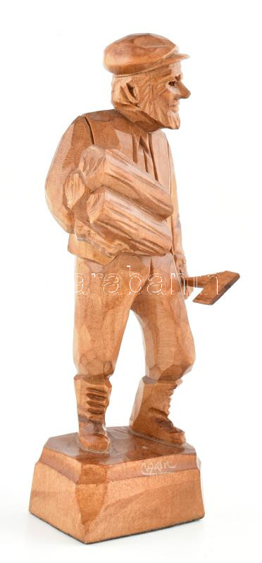 Favágó. Faragott fa szobor 22 cm - Image 2