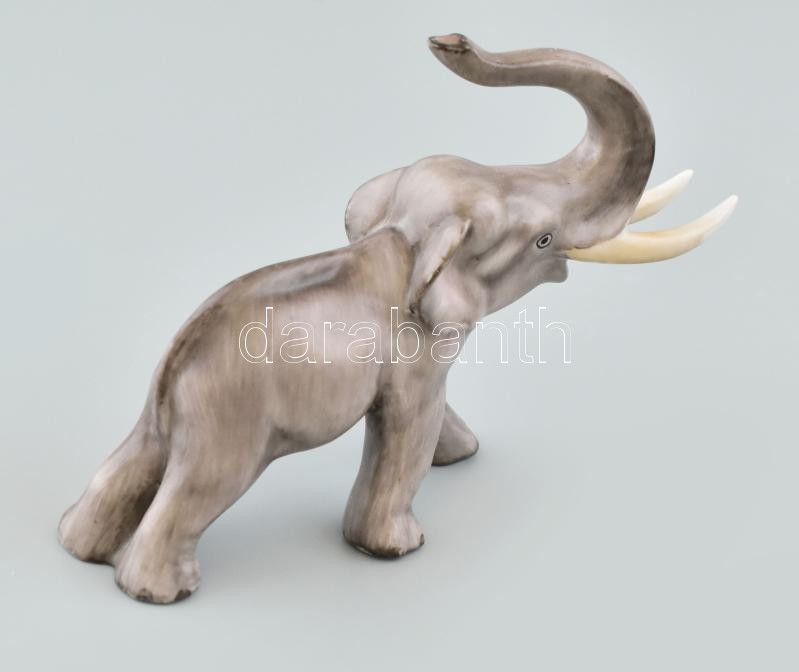 Herendi porcelán elefánt. Kézzel festett, jelzett, hibátlan 12 cm, m: 9,5 cm - Image 2