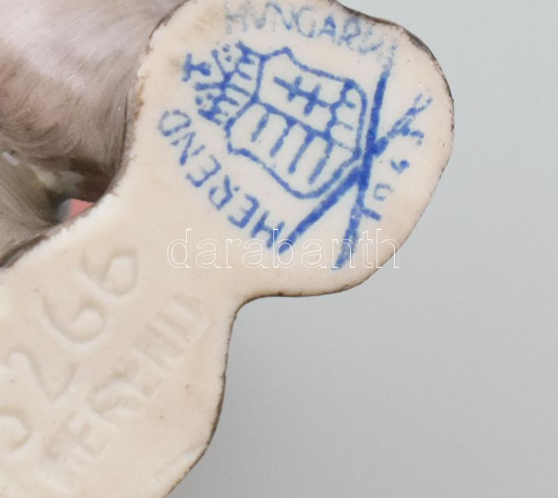 Herendi porcelán elefánt. Kézzel festett, jelzett, hibátlan 12 cm, m: 9,5 cm - Image 3