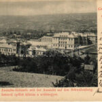 1898 (Vorläufer) Budapest II. Cs. és kir. gyalogsági kadétiskola, intézeti épület kilátás a Svábhegyre
