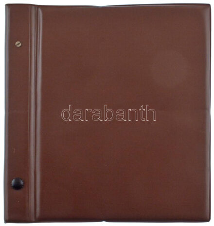 Barna színű műbőr érmeberakó album 10db műanyag berakólappal, összesen 228 férőhellyel, különböző méretű érmék számára. Használt, nagyon jó állapotban.