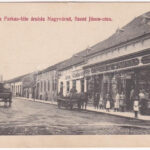 Nagyvárad, Oradea; Schwartz Farkas-féle áruház üzlete és saját kiadása, Szent János utca / street, shops (EK)