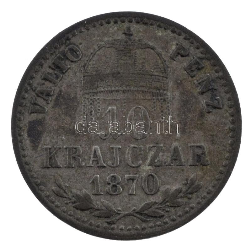 1870KB 10kr Ag 'Váltó Pénz' T:VF patina Adamo M10.1 - Image 2