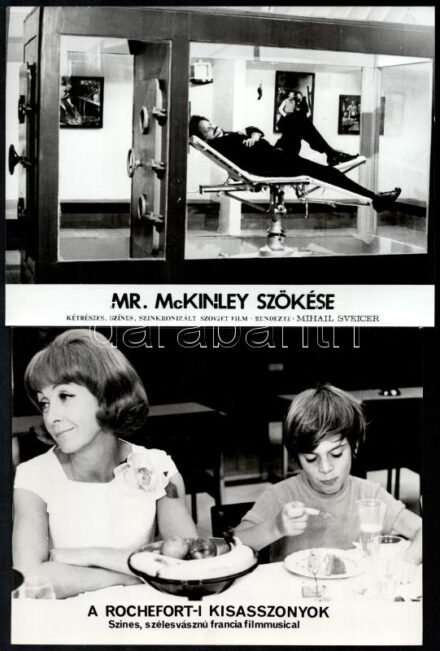 cca 1988 előtt készült külföldi filmekből egy-egy jelenet, 17 db vintage produkciós filmfotó, ezüst zselatinos fotópapíron, a használatból eredő (esetleges) kisebb hibákkal, 18x24 cm