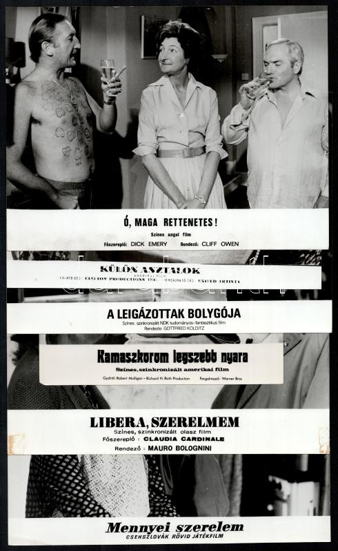 cca 1988 előtt készült külföldi filmekből egy-egy jelenet, 17 db vintage produkciós filmfotó, ezüst zselatinos fotópapíron, a használatból eredő (esetleges) kisebb hibákkal, 18x24 cm - Image 4