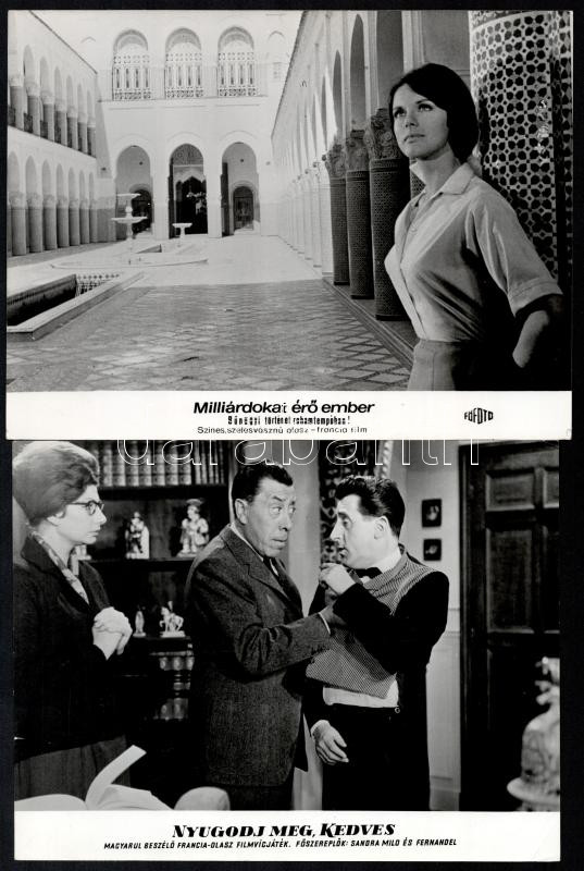 cca 1989 előtt készült külföldi filmekből egy-egy jelenet, 21 db vintage produkciós filmfotó, ezüst zselatinos fotópapíron, a használatból eredő (esetleges) kisebb hibákkal, 18x24 cm