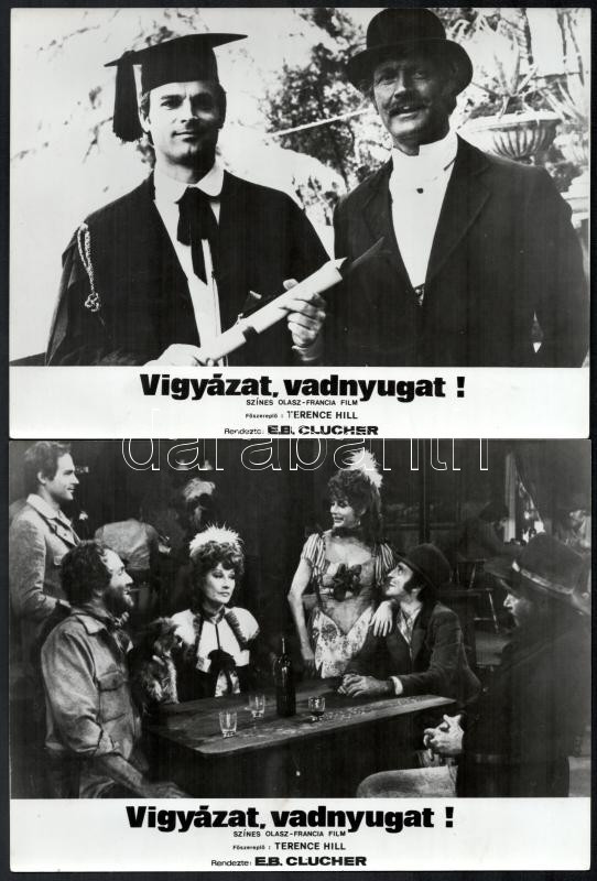 cca 1972 ,,Vigyázat, vadnyugat!' című olasz - francia film jelenetei és szereplői, 17 db vintage produkciós filmfotó, ezüst zselatinos fotópapíron, a használatból eredő (esetleges) kisebb hibákkal, 18x24 cm - Image 2
