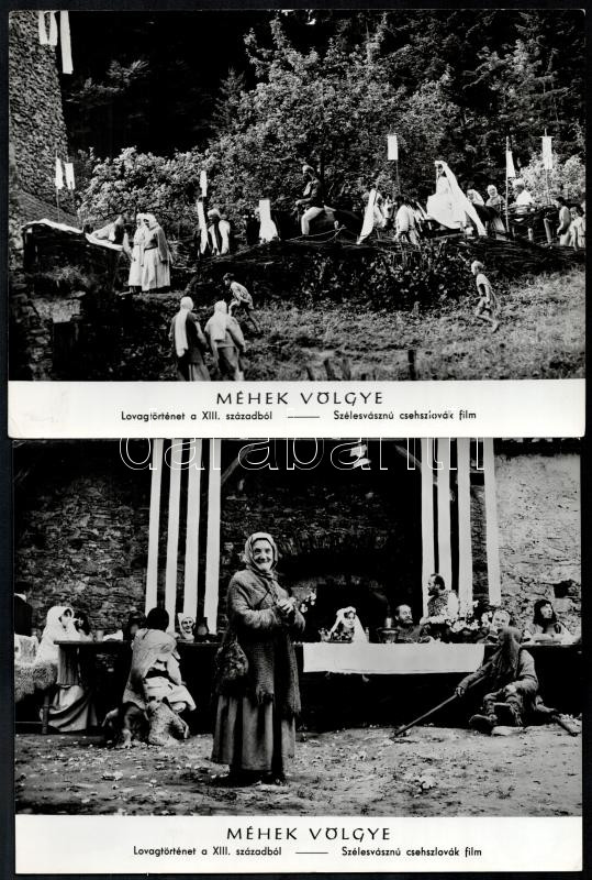 cca 1968 ,,Méhek völgye - lovagtörténet a XIII. századból' című csehszlovák film jelenetei és szereplői, 15 db vintage produkciós filmfotó, ezüst zselatinos fotópapíron, a használatból eredő (esetleges) kisebb hibákkal, 18x24 cm - Image 2