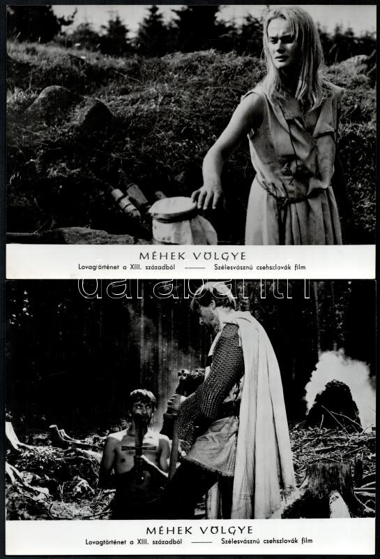 cca 1968 ,,Méhek völgye - lovagtörténet a XIII. századból' című csehszlovák film jelenetei és szereplői, 15 db vintage produkciós filmfotó, ezüst zselatinos fotópapíron, a használatból eredő (esetleges) kisebb hibákkal, 18x24 cm - Image 3