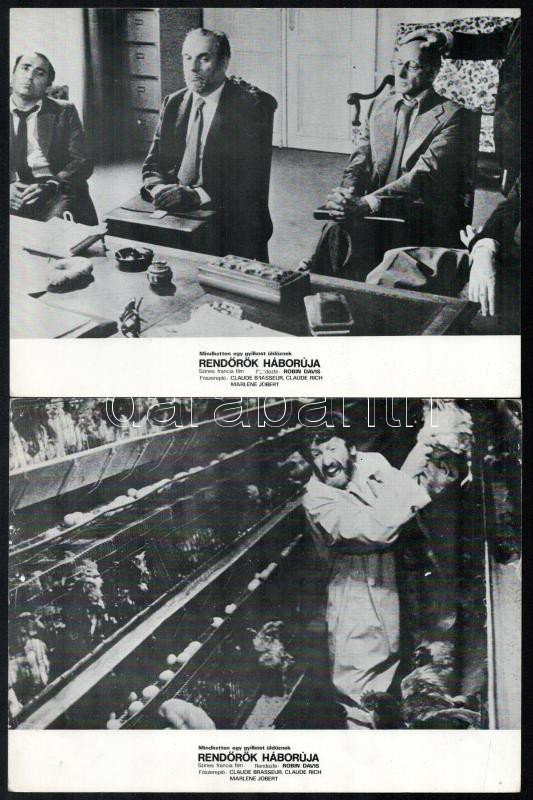 cca 1979 ,,Rendőrök háborúja' című francia film jelenetei és szereplői, 6 db produkciós filmfotó, nyomdatechnikával sokszorosítva, egyoldalas nyomással, 18x24 cm - Image 3