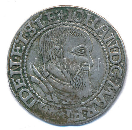 Német Államok / Brandenburg 1544. 1gr Ag 'Johann von Brandenburg-Küstrin' (1,91g) T:VF patina German States / Brandenburg 1544. 1 Groschen Ag 'Johann von Brandenburg-Küstrin' (1,91g) C:VF patina