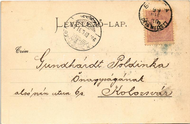 1899 (Vorläufer) Déva, Holtzer Károly, Szőcs F. Lajos és Hirsch Testvérek üzlete - Image 2