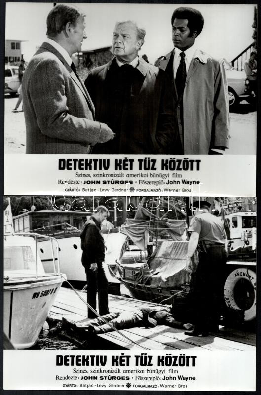 cca 1974 ,,Detektív két tűz között' című amerikai bűnügyi film jelenetei és szereplői, 6 db vintage produkciós filmfotó, ezüst zselatinos fotópapíron, a használatból eredő (esetleges) kisebb hibákkal, az egyik kép - Image 3