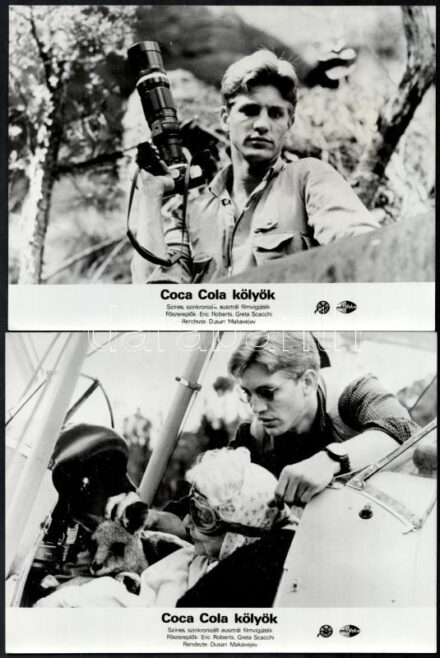 cca 1985 ,,Coca Cola kölyök' című ausztrál filmvígjáték jelenetei és szereplői, 8 db vintage produkciós filmfotó, ezüst zselatinos fotópapíron, a használatból eredő (esetleges) kisebb hibákkal, 18x24 cm
