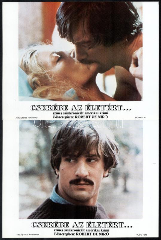cca 1979 ,,Cserébe az életért' című amerikai krimi jelenetei és szereplői (főszereplő Robert de Niro), 6 db produkciós filmfotó, nyomdatechnikával sokszorosítva, egyoldalas nyomással, 18x24 cm - Image 2