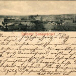1899 (Vorläufer) Temesvár, Timisoara; látkép zsinagógával. Kossak József fényképész kiadása / general view with synagogue (EK)