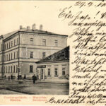 1900 Beszterce, Bistritz, Bistrita; Megyeház, Rudolf Löbl üzlete. M. Binder kiadása / Comitatsgebäude / county hall, shop