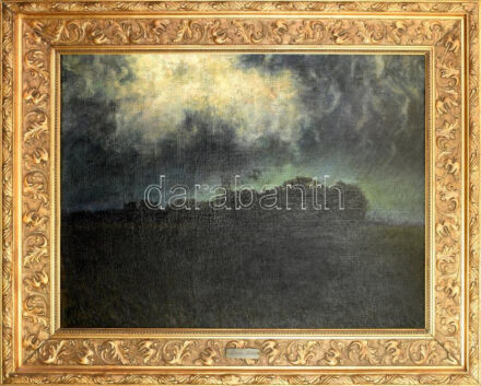 Balla Béla (1882 - 1965): Nagybánya környéki táj. Olaj, vászon. Jelzés nélkül. Dekoratív fakeretben. Keret hátoldalán töredékes raglapokkal. 72x93,5 cm. KIZÁRÓLAG SZEMÉLYES ÁTVÉTEL, NEM POSTÁZZUK! / ONLY PERSONAL COLLECTION AT