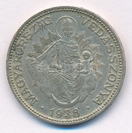 1938. 2P Ag 'Madonna' T:XF patina, kis ph Adamo P7