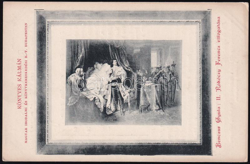 cca 1920-1930 Rendelőlap a II. Rákóczi Ferenc elfogatása című képhez, 14×9 cm - Image 2