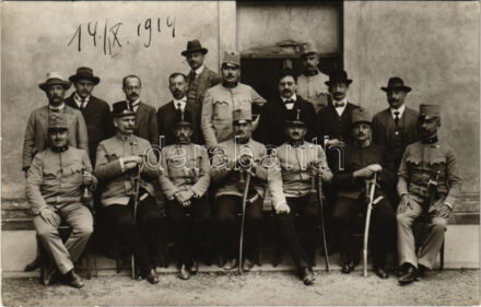 1914 WWI Austro-Hungarian K.u.K. military, group of officers and soldiers. photo + 'K.u.K. Reservespital in Krems