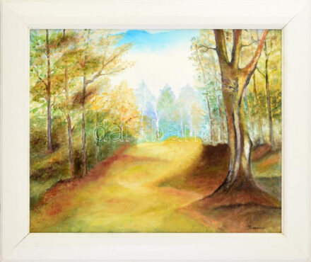 Rimóczi József (1905-1963): Táj. Olaj, farost, jelzett, 50x60 cm Keretben