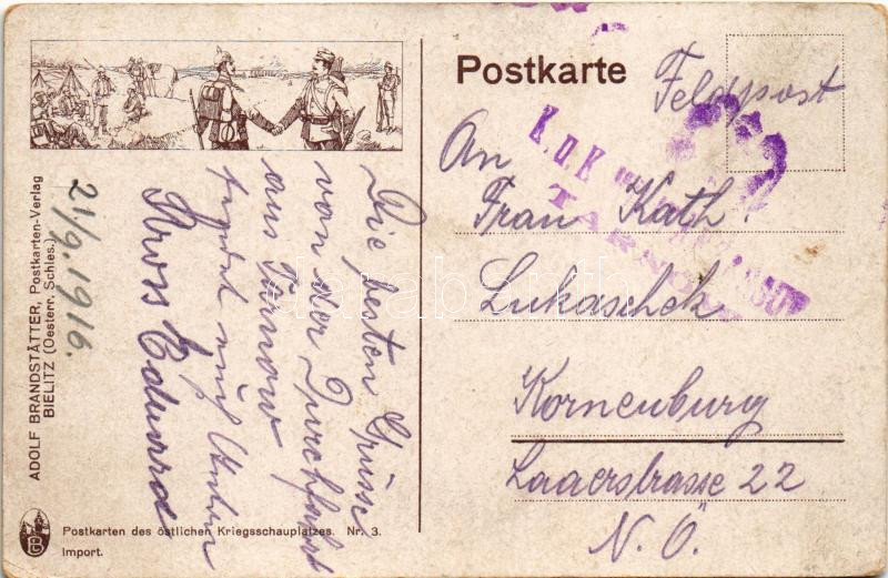 1916 Östl. Kriegsschauplatz 3. Galizien-Lublin-Warschau. Postkarten des östlichen Kriegsschauplatzes Nr. 3. / Első világháborús keleti hadszíntér: Galícia-Lublin-Varsó / WWI military map, Eastern theater of war: Galicia-Lublin-Warsaw (EK) - Image 2