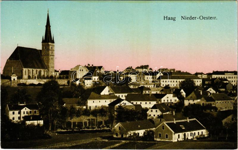 1917 Haag, general view + 'Rekonvaleszentenheim (Militärpflege) in Markt Haag N.Ö.'