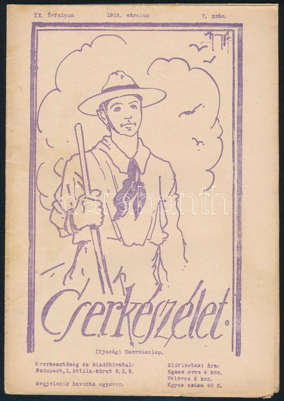 1917, 1918 A Cserkészélet 2 db felvágatlan száma