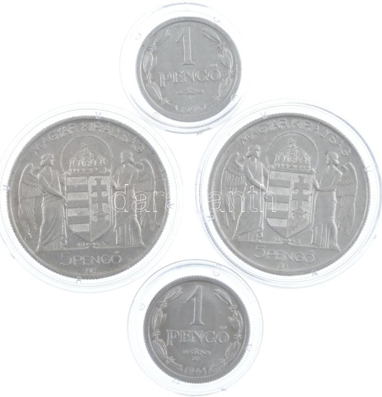 1941. 1P Al + 1943. 5P Al (2x) + 1944. 1P Al T:AU-VF közte karc, ü.