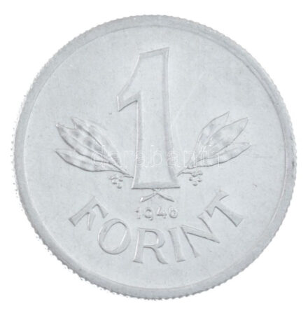 1946. 1Ft Al 'Kossuth-címer' T:AU kis karc / Hungary 1946. 1 Forint Al with 'Kossuth coat-of-arms' C:AU small scratch Adamo F6