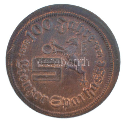 Ausztria 1978. '100 éves a Linzi Takarékpénztár' kétoldalas, bronz emlékzseton (22mm) T:AU patina Austria 1978. '100 Jahre - Linzer Sparkasse' two-sided, bronze token (22mm) C:AU patina