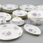 Bohemia porcelán étkészlet, matricás, jelzett, kis kopásnyomokkal