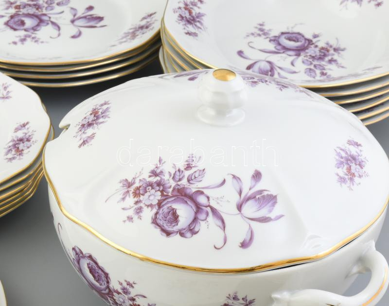 Bohemia porcelán étkészlet, matricás, jelzett, kis kopásnyomokkal - Image 2