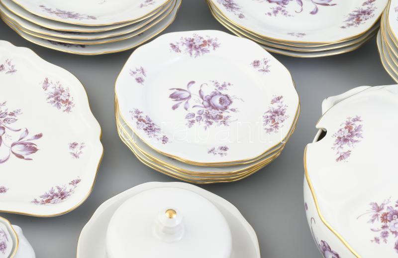 Bohemia porcelán étkészlet, matricás, jelzett, kis kopásnyomokkal - Image 3