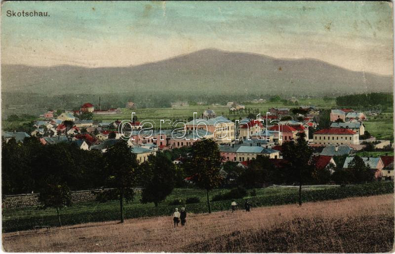 1916 Skoczów, Skotschau; general view. Verlag Max Steinberg + 'K.u.K. Reserve-Telegrafen-Bau-Abteilung Nr. 26' (EB)