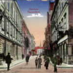 1915 Temesvár, Timisoara; Apotheke / utca, gyógyszertár / street view, pharmacy + 'K.u.K. Spitalszug No. 3.' (fa)