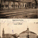 1915 Hajdúböszörmény, vasútállomás, Uránia színház. Szmuk Gábor kiadása + 'K.u.K. Spitalszug No. 3.'