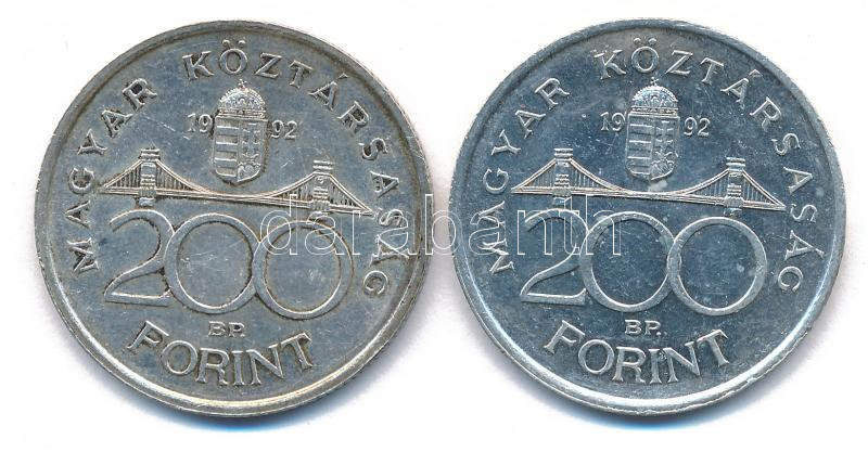 1992. 200Ft Ag 'MNB' (2x) T:AU,XF Adamo F13 - Image 2