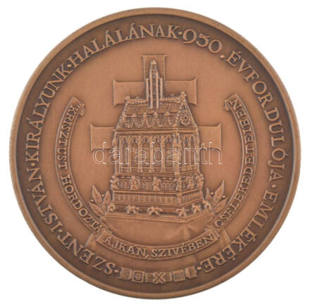 Bozó Gyula (1913-2004) 1988. 'A Szent Jobb országjárása / Szent István királyunk halálának 950. évfordulója emlékére' kétoldalas bronz emlékérem (70mm) T:AU