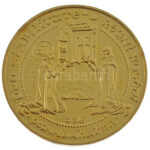 Lebó Ferenc (1960-) 1996. 'II. János Pál pápa látogatása - Pannonhalma, Győr' aranyozott bronz emlékérem kapszulában (42,5mm) T:PP fo. - Image 2