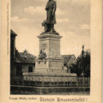 Rimaszombat, Rimavská Sobota; Tompa Mihály szobor. Lévai Izsó kiadása / statue