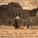 1904 Pozsony, Pressburg, Bratislava; Színház, újságos kioszk / theatre, newspaper stand (EB)