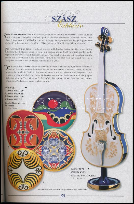 cca 2000-2010 Hollóháza, modern 3 nyelvű (magyar, angol, német) áruminta katalógus, gazdag képanyaggal. - Image 3